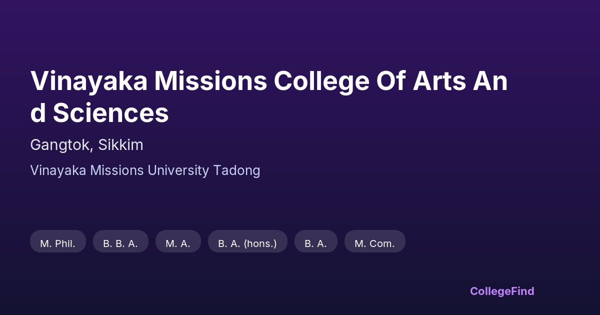 vinayaka missions college of arts and sciences