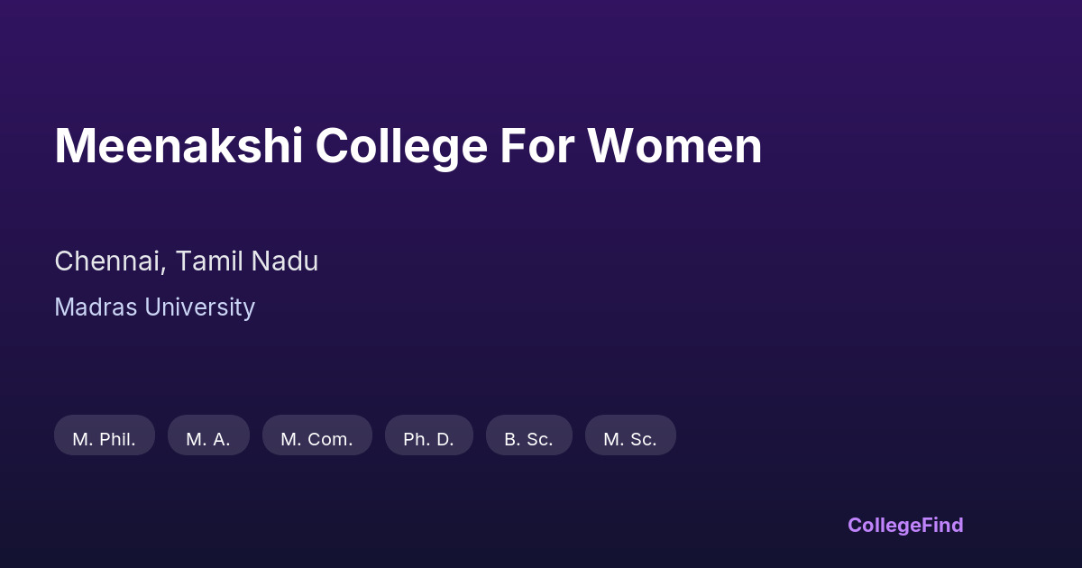 meenakshi college for women