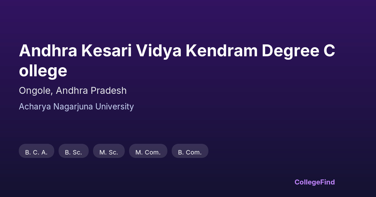 andhra kesari vidya kendram degree college