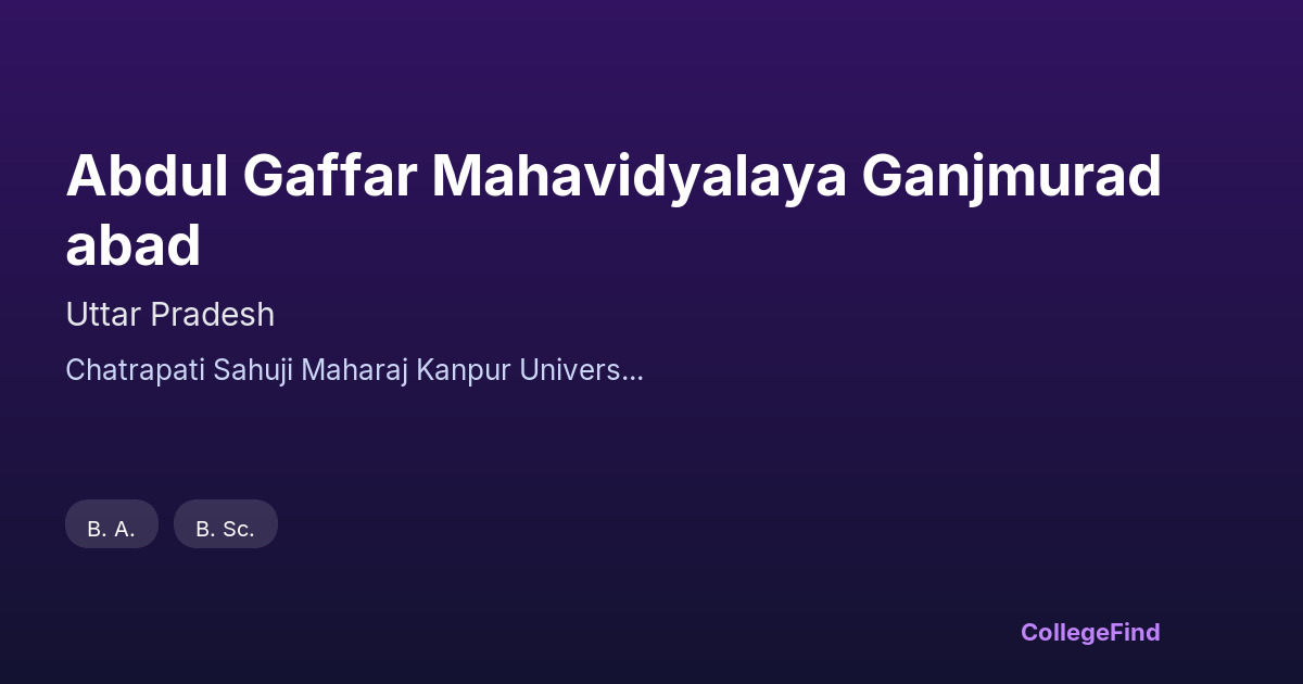 abdul gaffar mahavidyalaya ganjmuradabad