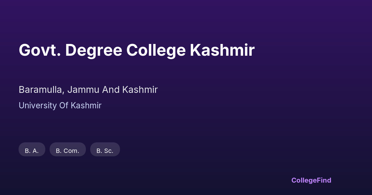 govt. degree college kashmir
