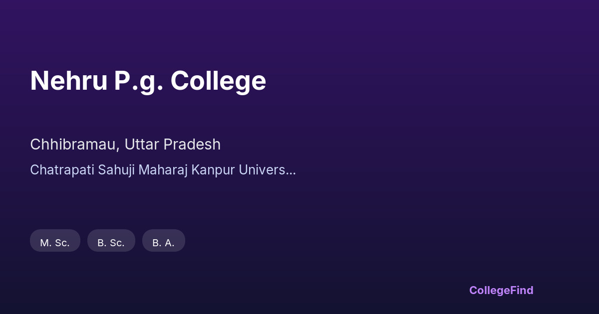 nehru p.g. college
