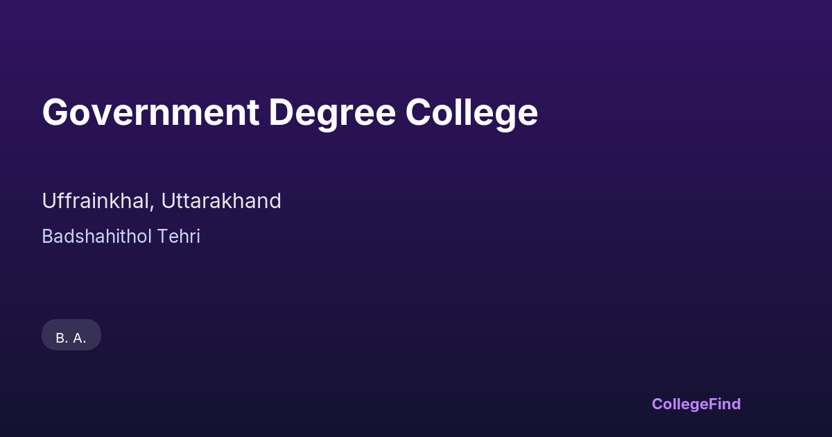 government degree college