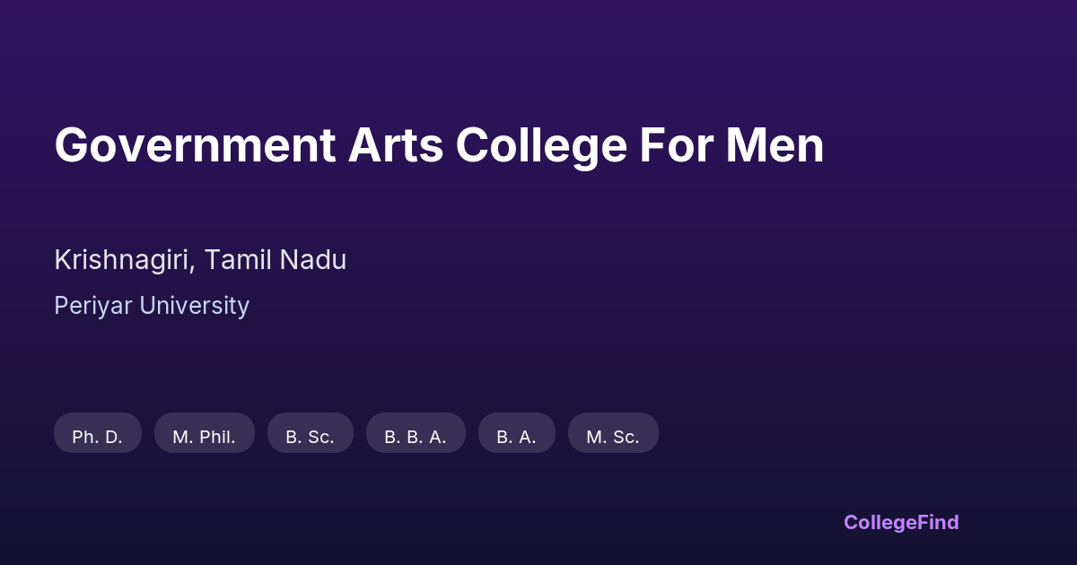 government arts college for men