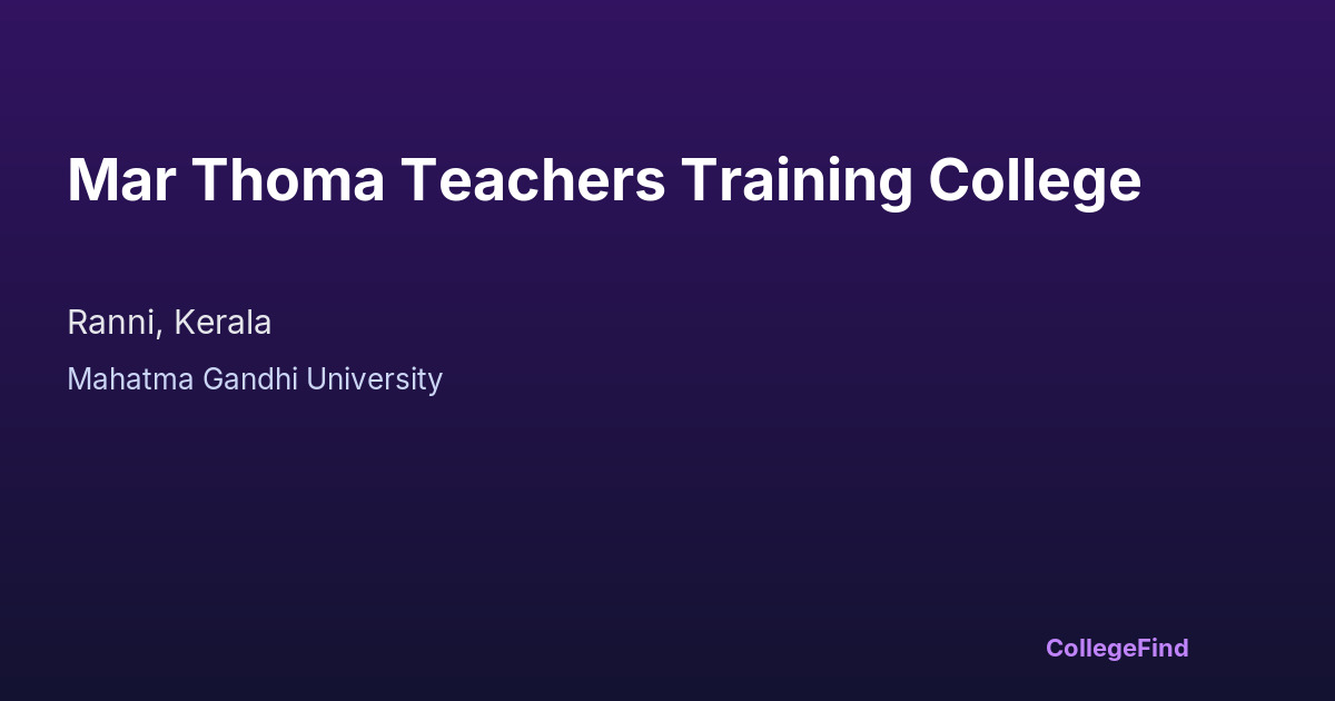 mar thoma teachers training college
