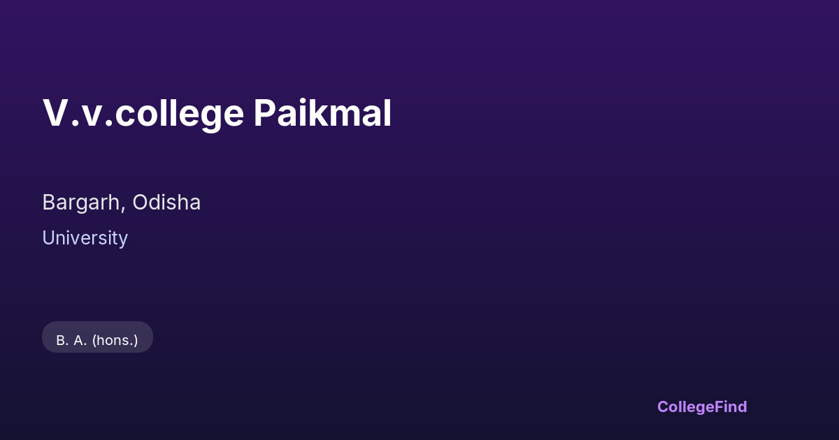 v.v.college paikmal