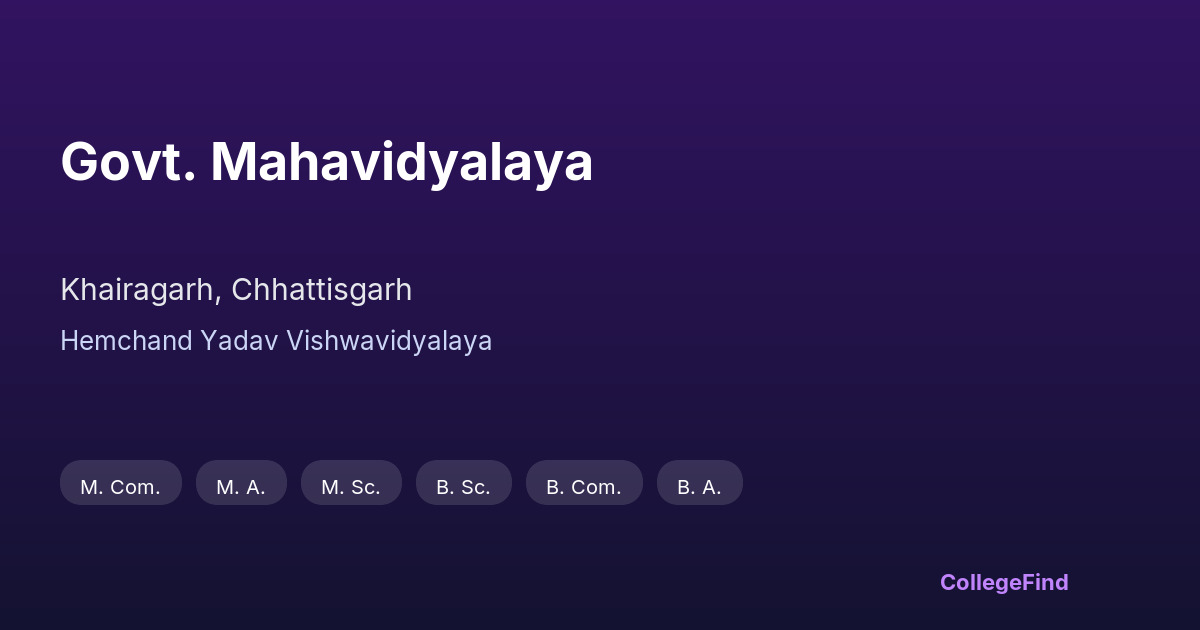 govt. mahavidyalaya