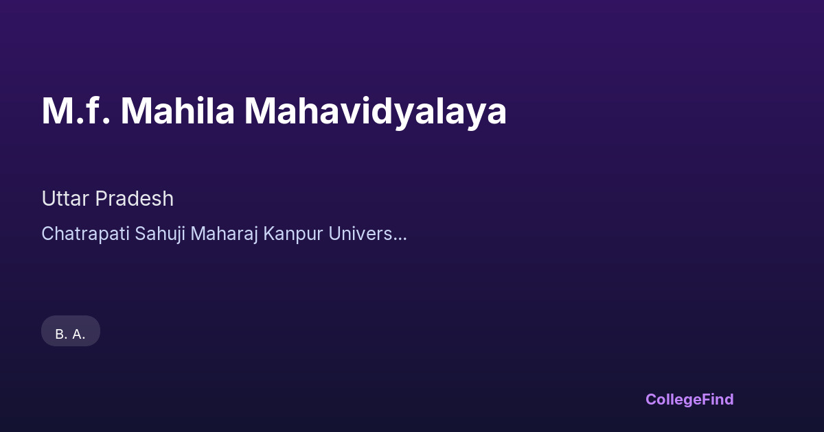 m.f. mahila mahavidyalaya