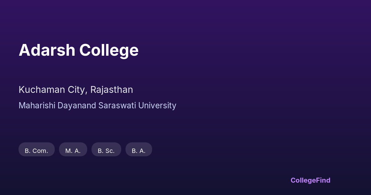adarsh college