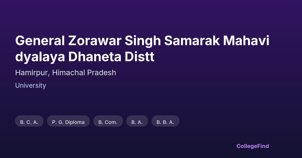 general zorawar singh samarak mahavidyalaya dhaneta distt