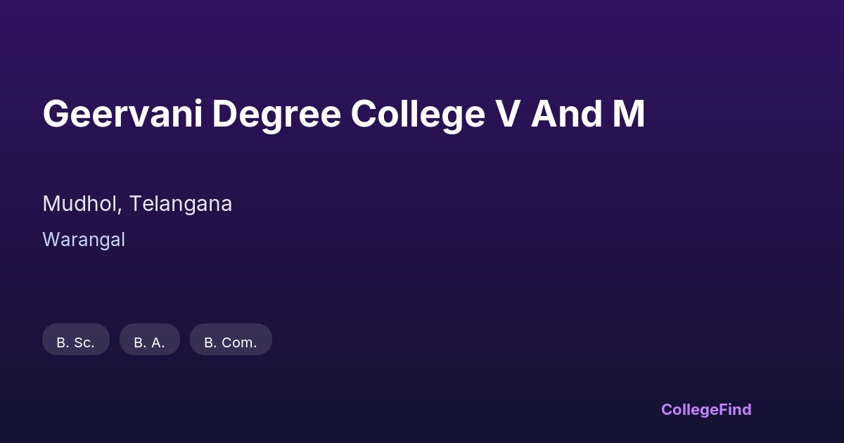 geervani degree college v and m