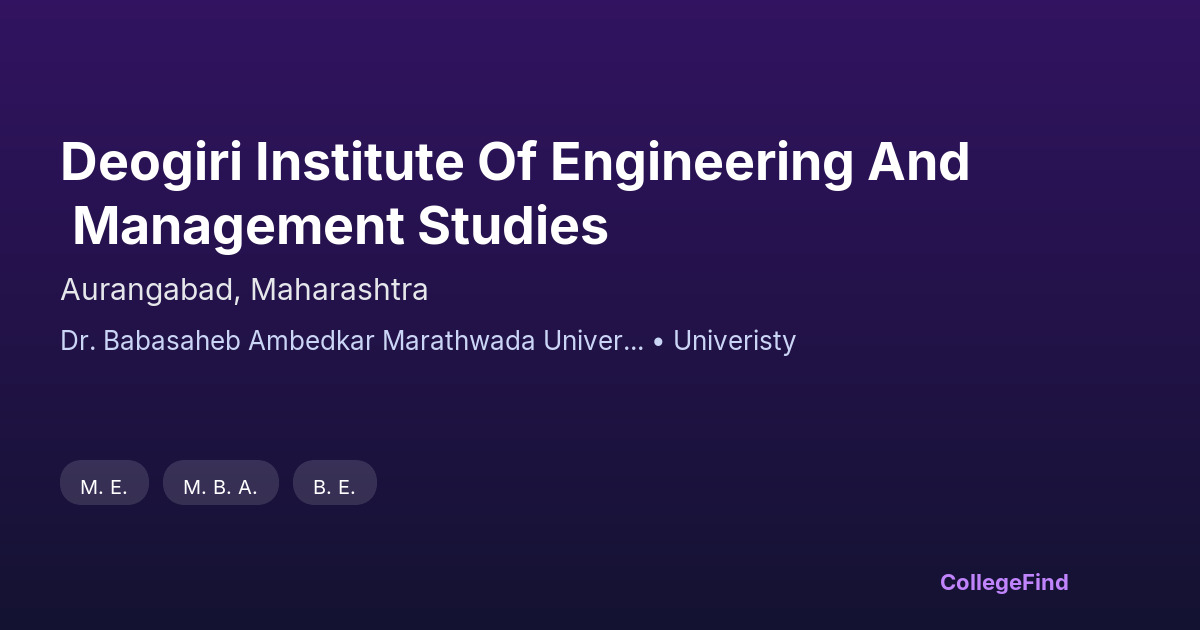deogiri institute of engineering and management studies