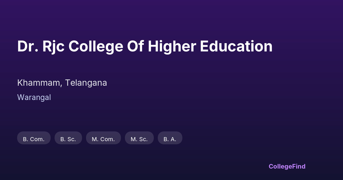 dr. rjc college of higher education