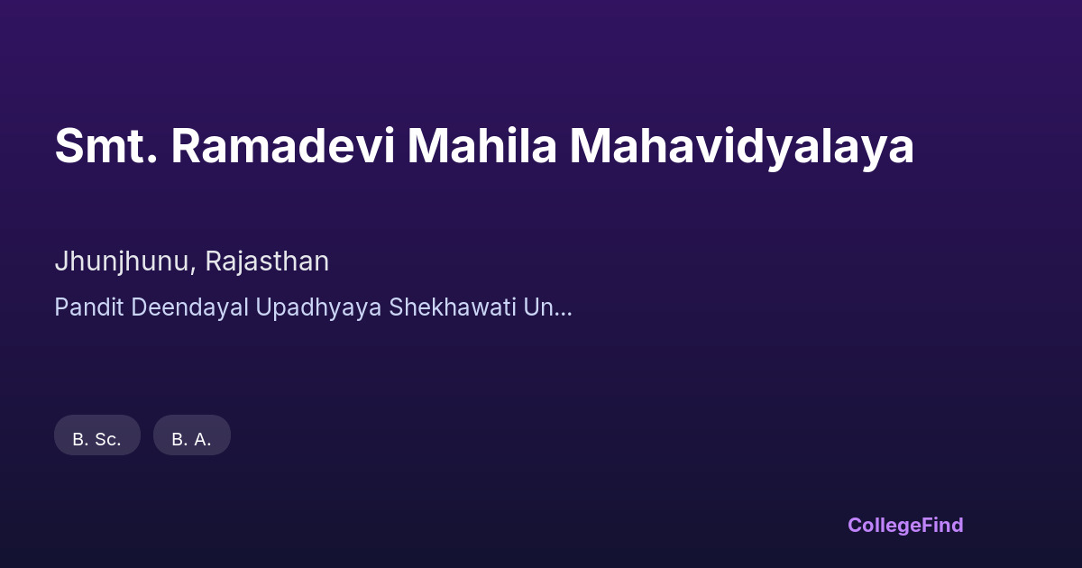 smt. ramadevi mahila mahavidyalaya