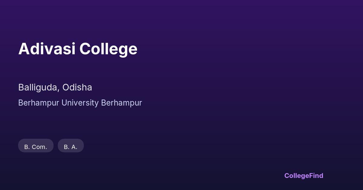 adivasi college