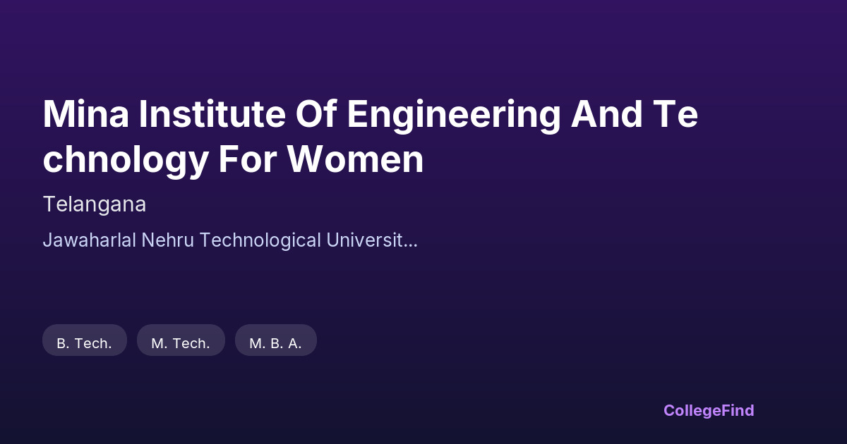 mina institute of engineering and technology for women