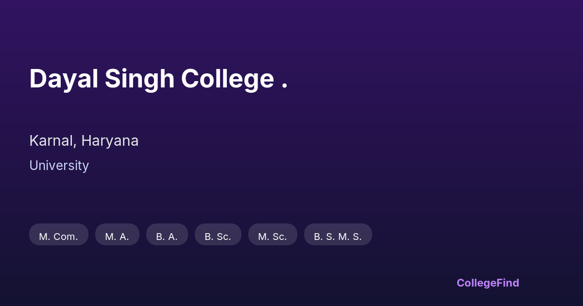 dayal singh college .
