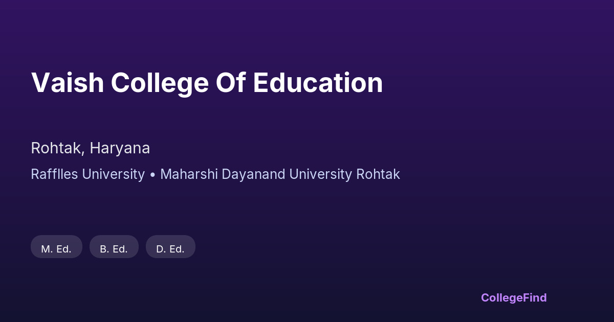 vaish college of education