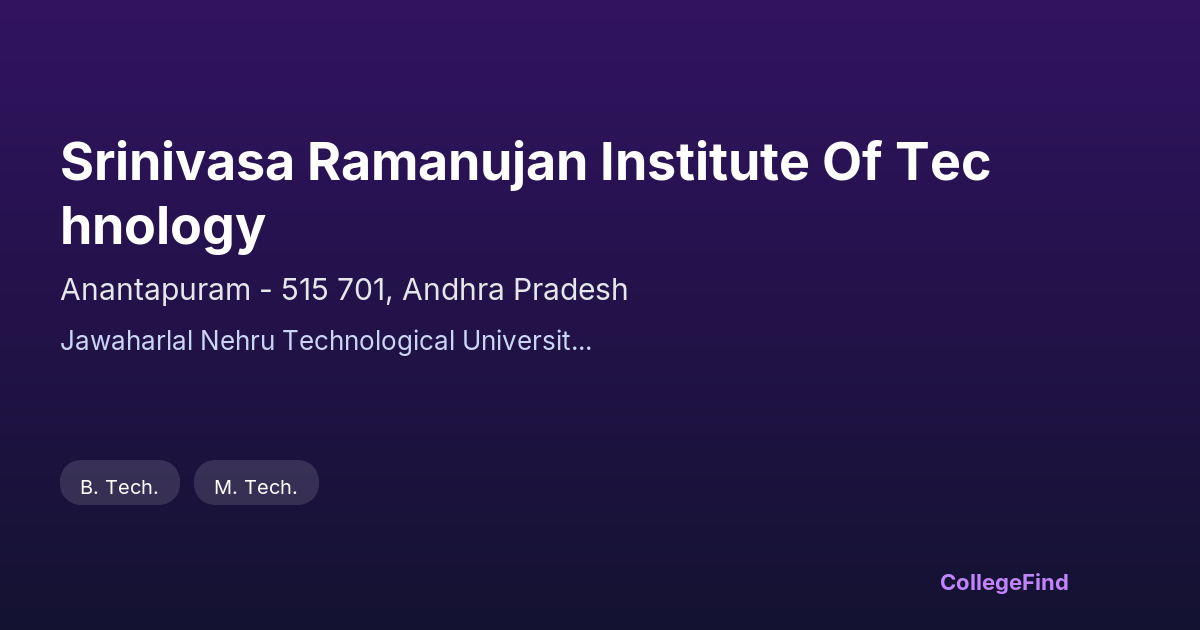 srinivasa ramanujan institute of technology