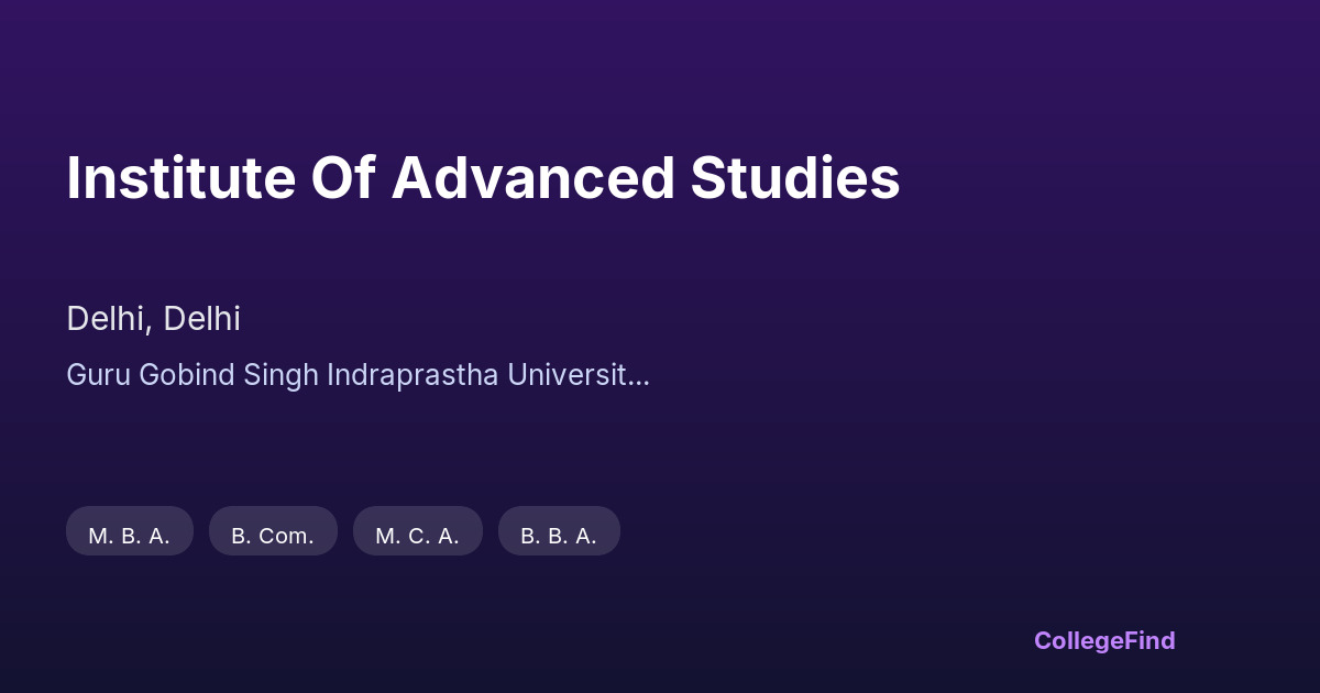 institute of advanced studies