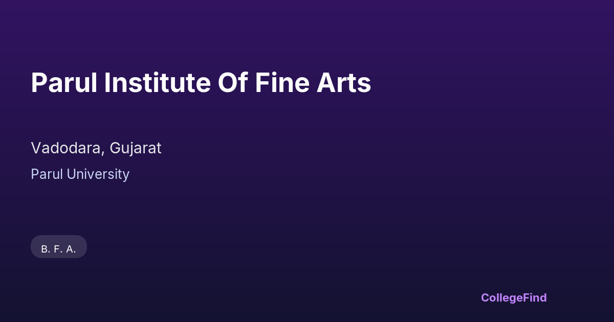 parul institute of fine arts