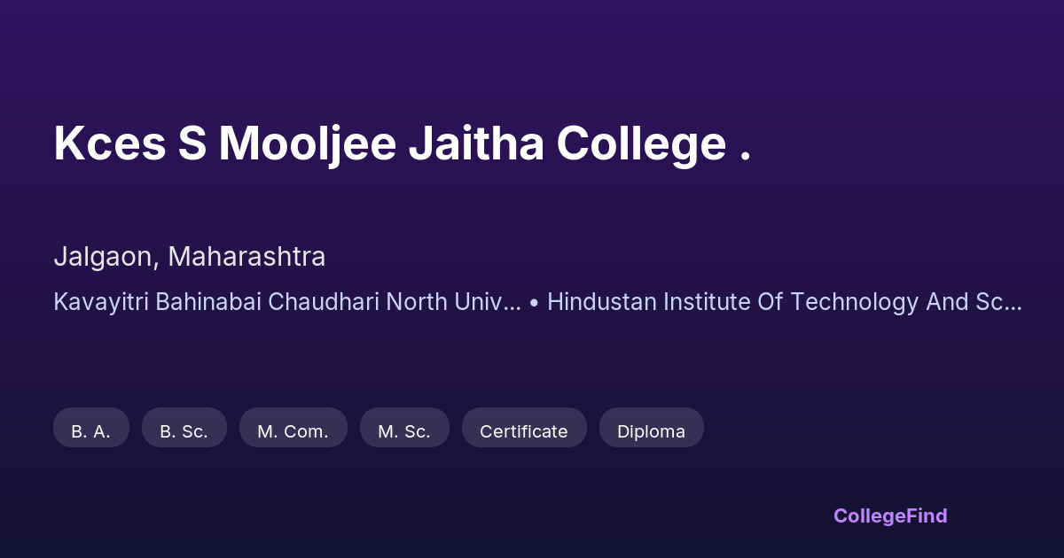kces s mooljee jaitha college .