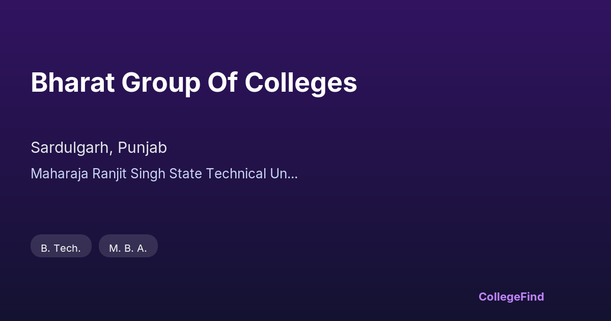 bharat group of colleges