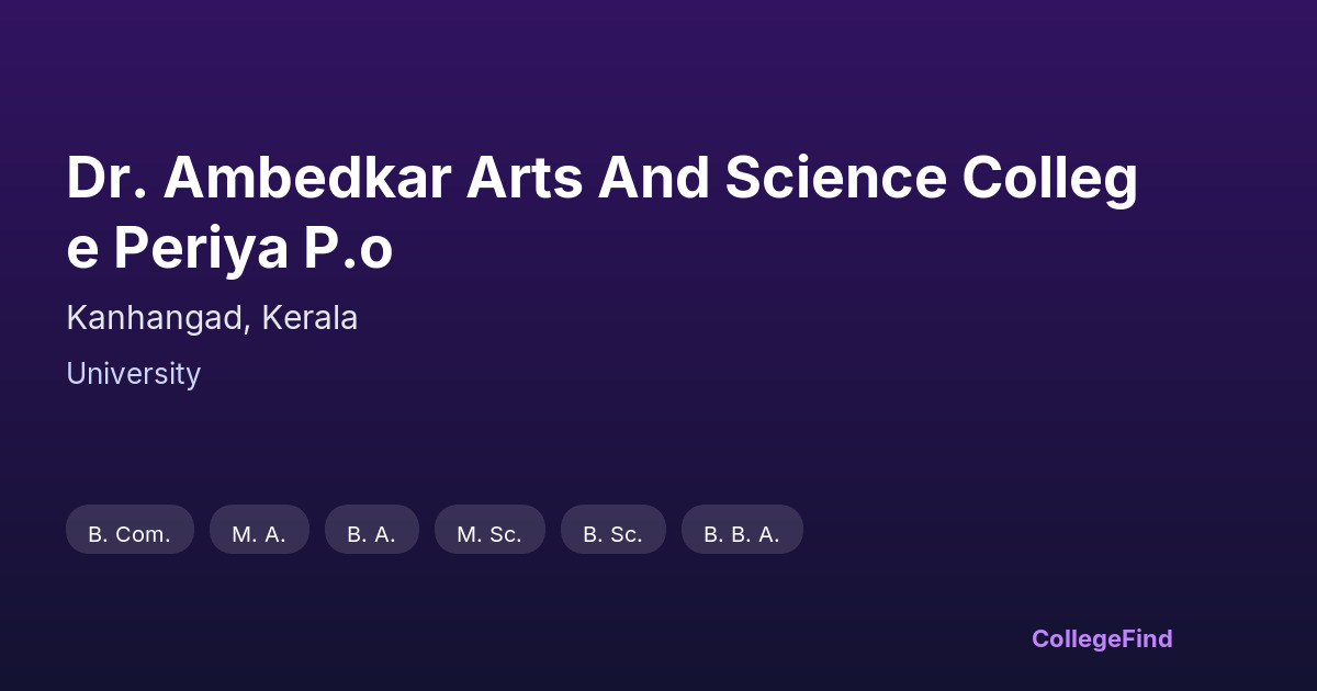 dr. ambedkar arts and science college periya p.o