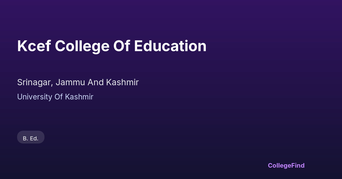 kcef college of education
