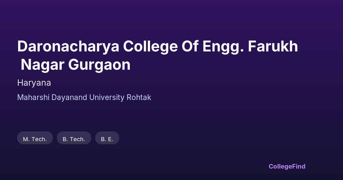 daronacharya college of engg. farukh nagar gurgaon