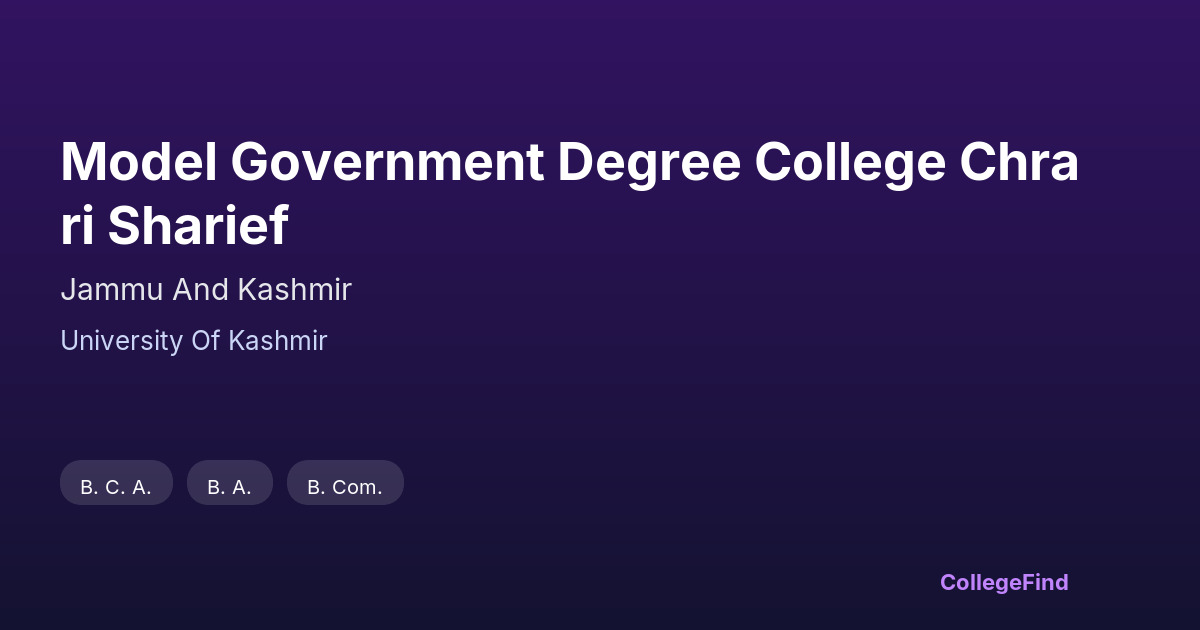 model government degree college chrari sharief