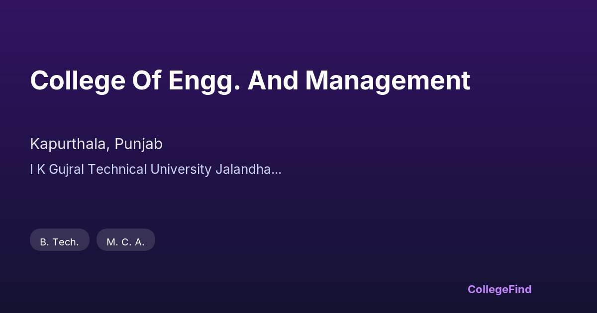 college of engg. and management