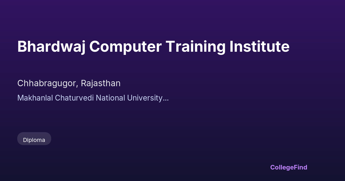 bhardwaj computer training institute