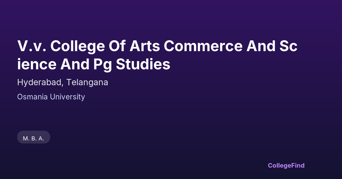 v.v. college of arts commerce and science and pg studies