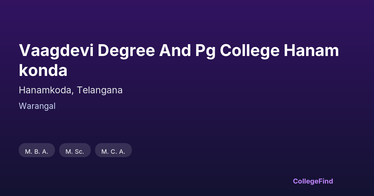 vaagdevi degree and pg college hanamkonda