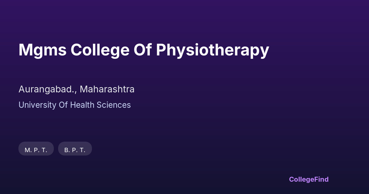 mgms college of physiotherapy