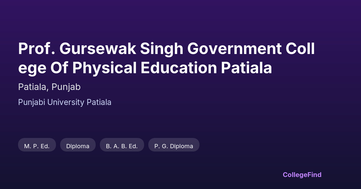 prof. gursewak singh government college of physical education patiala