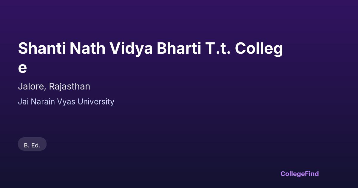 shanti nath vidya bharti t.t. college