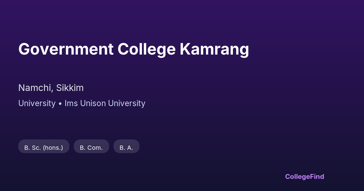 government college kamrang