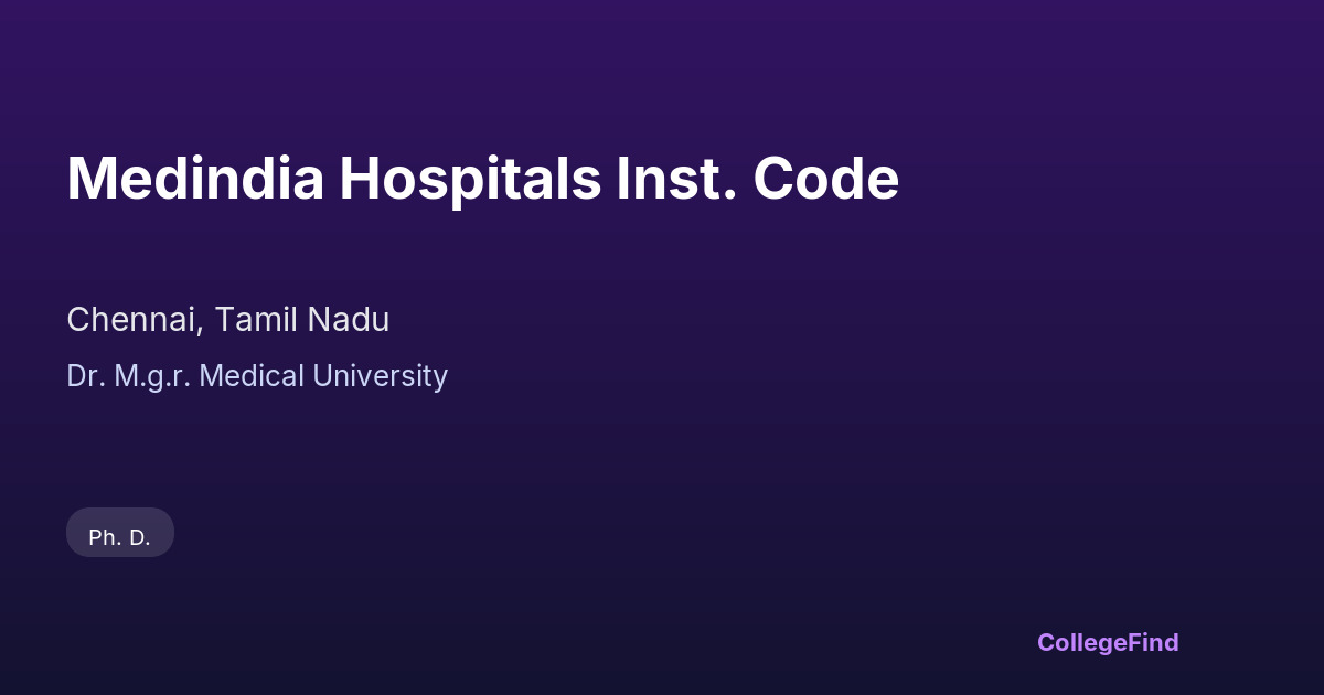 medindia hospitals inst. code
