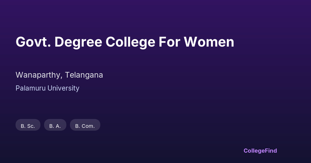 govt. degree college for women