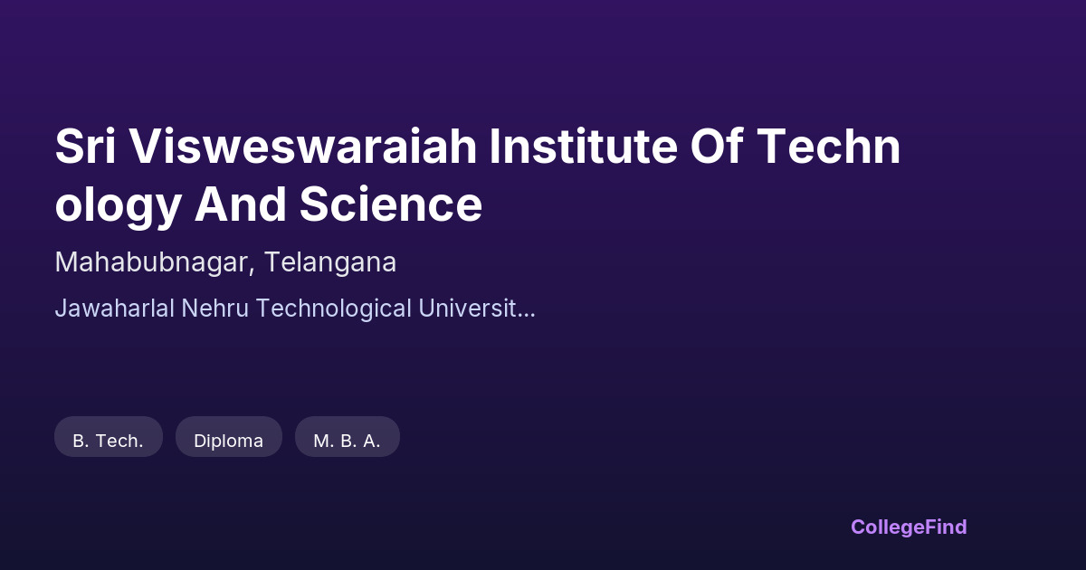 sri visweswaraiah institute of technology and science