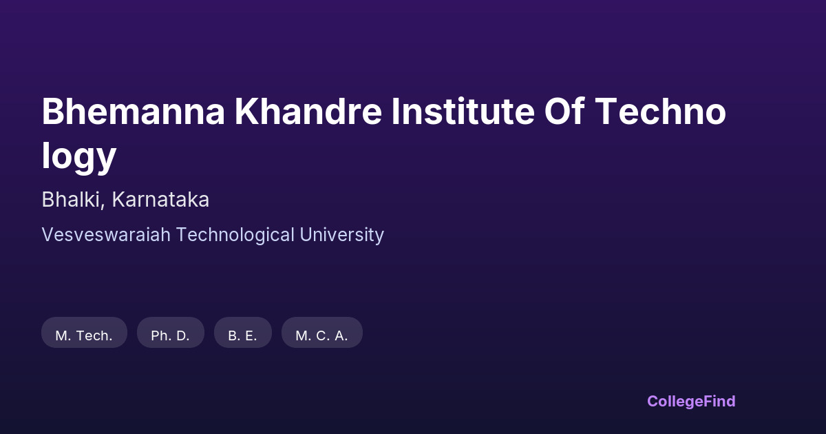 bhemanna khandre institute of technology