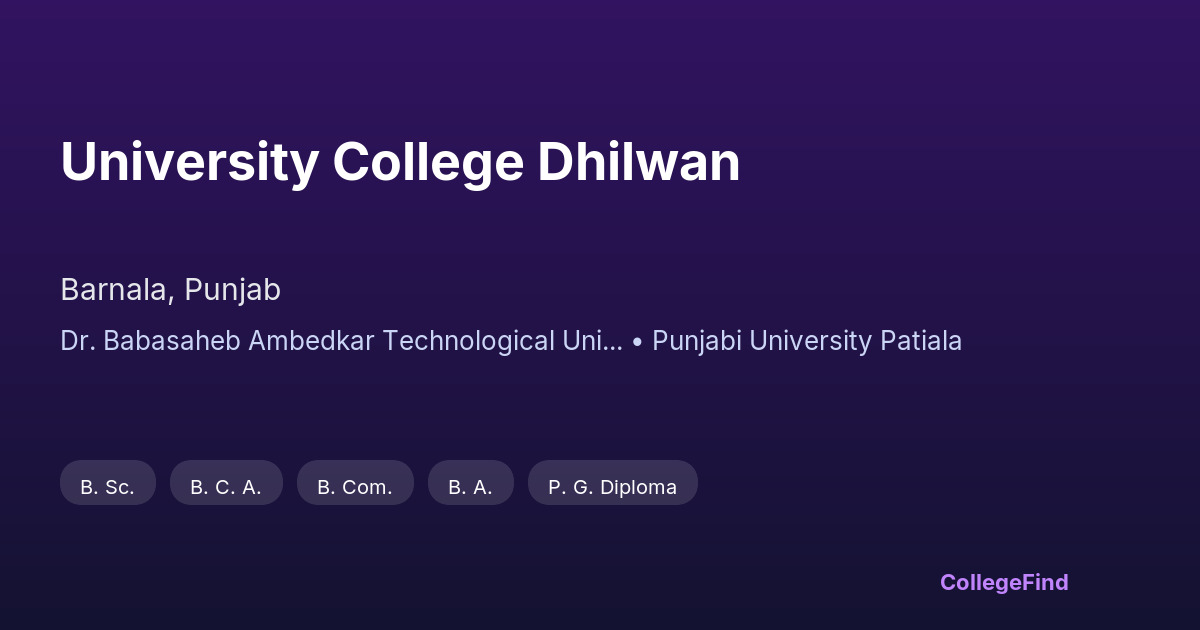 university college dhilwan