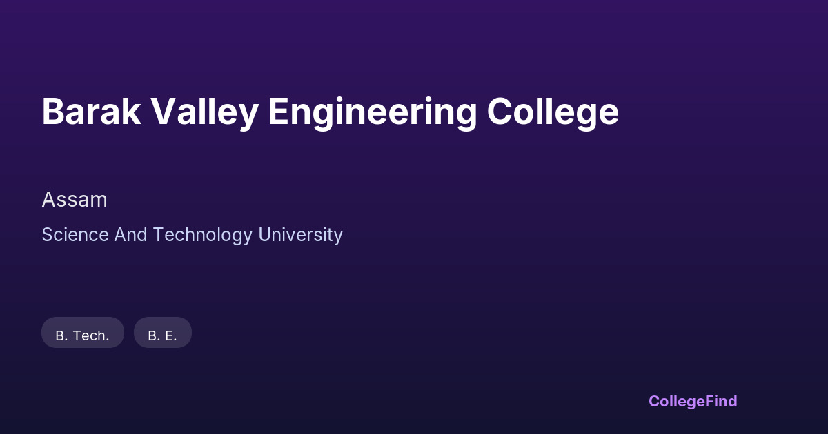 barak valley engineering college