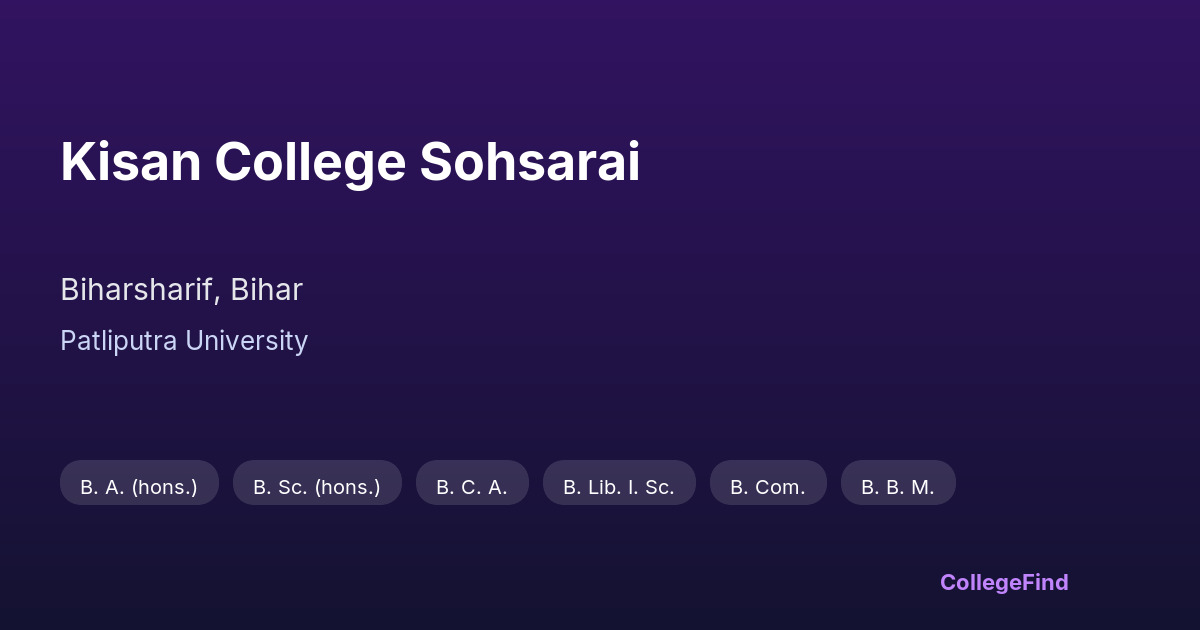 kisan college sohsarai