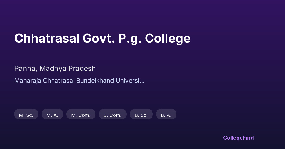 chhatrasal govt. p.g. college