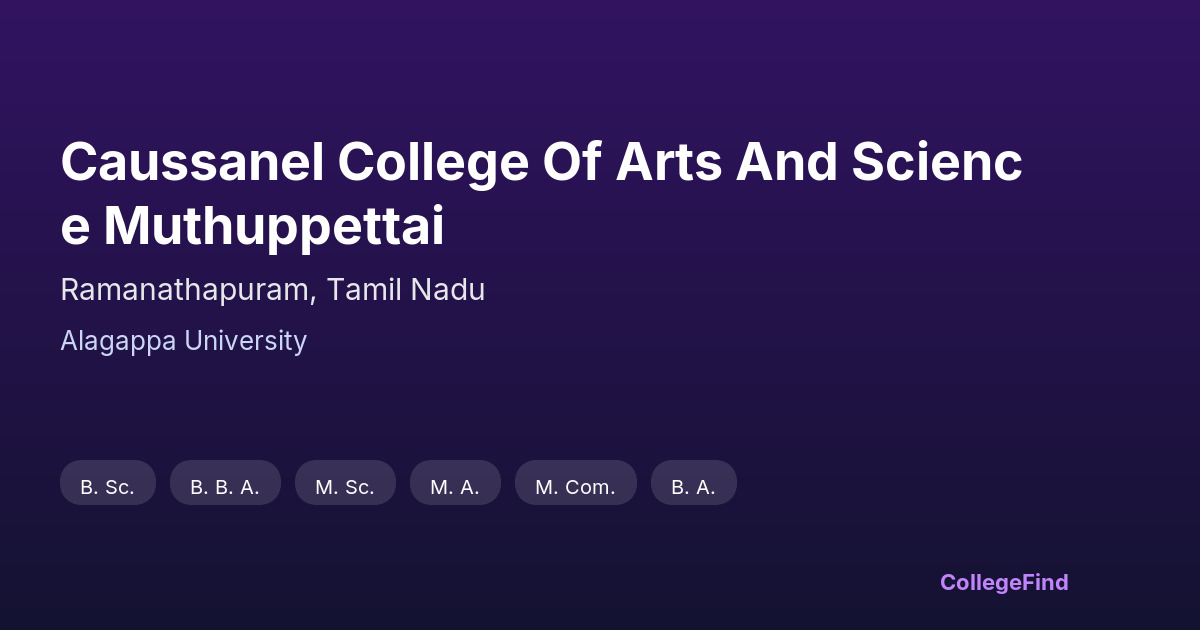caussanel college of arts and science muthuppettai