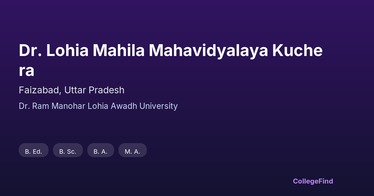 dr. lohia mahila mahavidyalaya kuchera