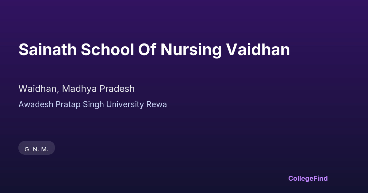 sainath school of nursing vaidhan